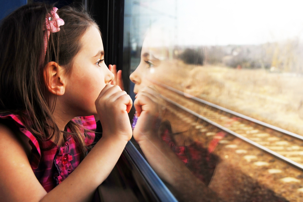 children on the train
